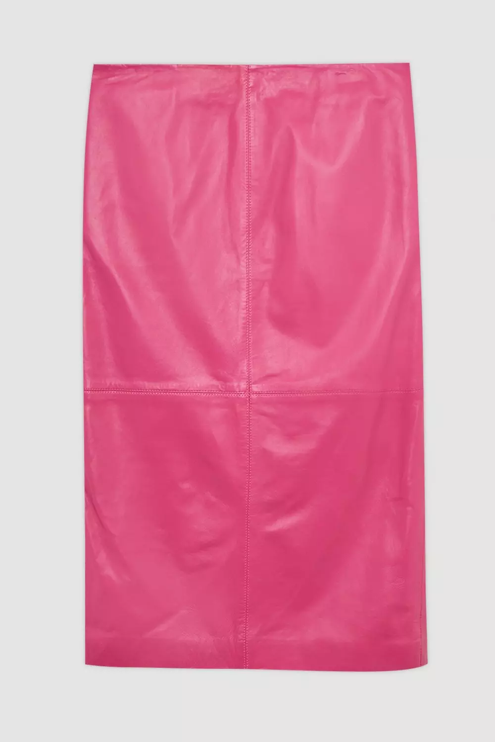 Petite Leather Panel Pencil Midi Skirt Karen Millen